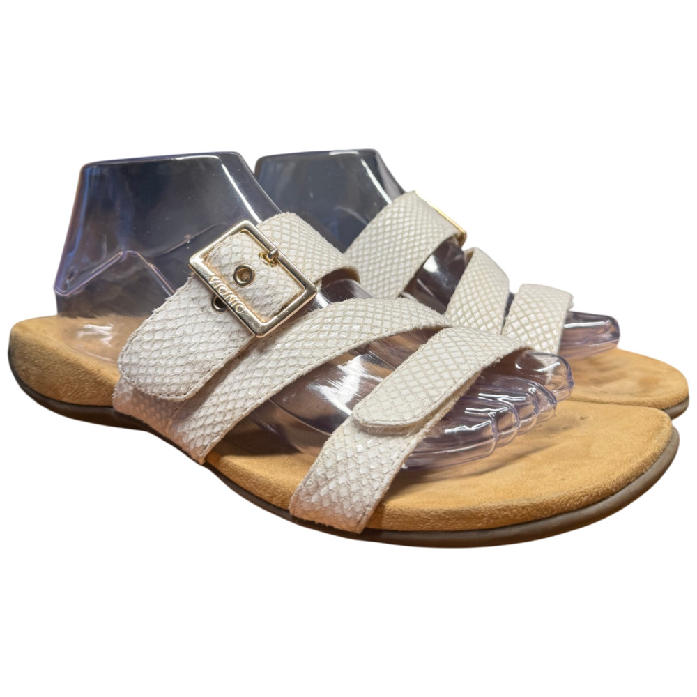 VIONIC Skylar Women 9 White Sandal Snake Print Adjustable Slide Orthotic Comfort - Picture 3 of 12